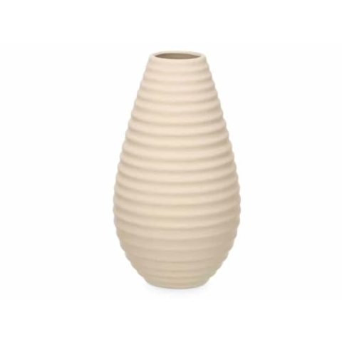 Gift Decor Vase, Beige, Keramik, 19 x 33 x 19 cm, 4 Stück, gestreift