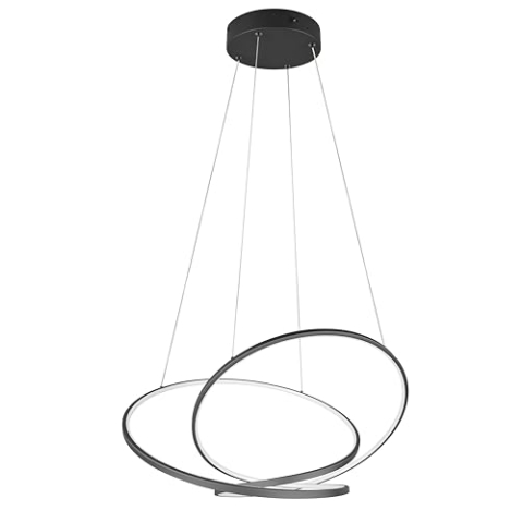 Trio Leuchten LED Pendelleuchte Darvin 349119132, Metall Schwarz matt, inkl. 52 Watt LED, Lichtfarbe einstellbar, Switch Dimmer