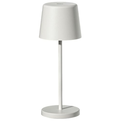 Mini-Tischleuchte, kabellos, Aluminium, Weiß, LED, Mini, Weiß, dimmbar, Höhe 22 cm