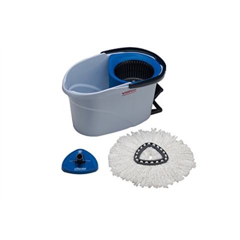 Vileda Professional UltraSpin Mini Starterkit: Mikrofaser Mop Set, Grau, 100% Mikrofaser, 2.5 kg, 48 x 29 cm, Wiederverwendbar