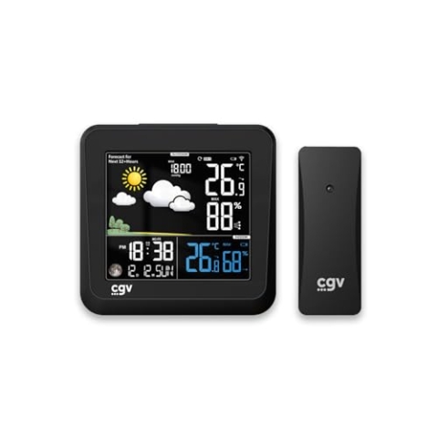 MY METEO-1NC Funkwetterstation mit Sensor | Thermometer Hygrometer Barometer | Innen/Außen | Farb-LCD-Display mit Touch-Steuerung