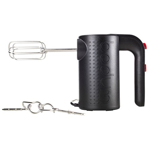 Bodum BISTRO Elektrischer Handmixer (Spülmaschinengeeignetes Edelstahlzubehör, 5-Geschwindigkeitsstufen) schwarz