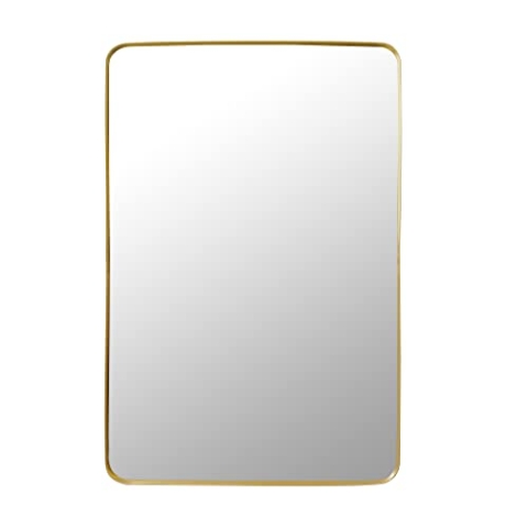 LW Collection Wandspiegel Gold Rechteck 61x91 cm Metall - große Spiegelwand - Industriell - Wohnzimmer Flur - Badspiegel