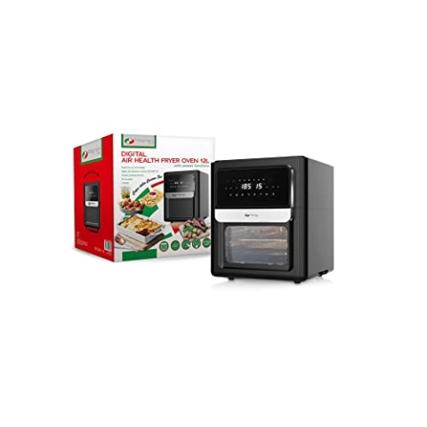 MAGNANI schwarze 3 in 1 Heißluftfritteuse mit 12 l Fassungsvermögen, 13 Programme,Timer, 50 bis 200 °, 1700 Watt, Heißluft-Fritteuse mit 12 l Volumen