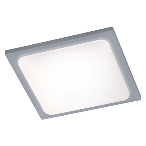 Trio Leuchten LED-Aussen-Deckenleuchte Trave Aluminiumguss, titanfarbig, Acryl weiß 620160187