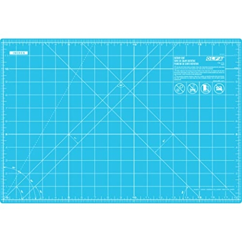OLFA RM-CG/AQA 12" x 18" Double Sided Rotary Mat-Aqua Drehmatte, doppelseitig, 30,5 x 45,7 cm, Selbstheilendes Material, 18" L x 12" W