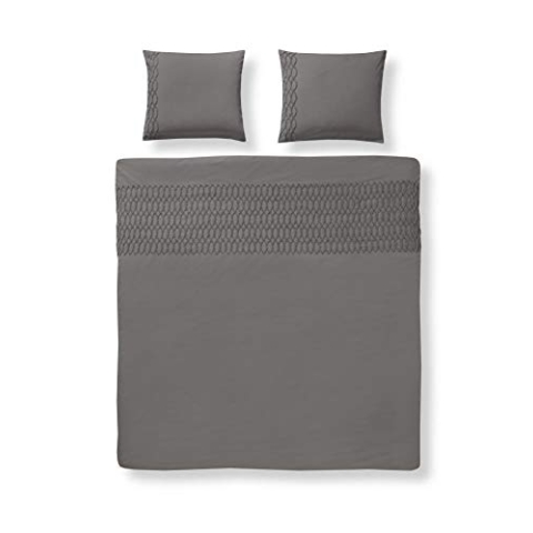 Papillon Bettwäsche Set, Perkal, Grau, 200x200/220 + 60x70cm