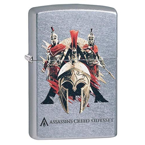 Zippo – Assassin’s Creed Odyssey - Street Chrome - Color Image- Sturmfeuerzeug, nachfüllbar, in hochwertiger Geschenkbox, 49084