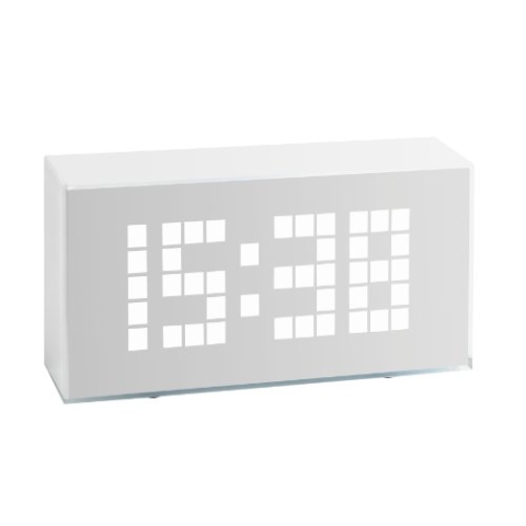 TFA Dostmann Wecker digital TIME Block, 60.2012, mit Thermometer für innen, Uhrzeit und Datum, große LED Ziffern, weiß, (L) 175 x (B) 51 x (H) 91 mm