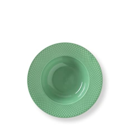 Lyngby Porcelæn Tiefer Teller Ø24.5 cm Rhombe Color Mix & Match Porzellan, grün