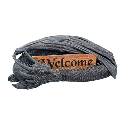 Nemesis Now Dekofigur Dragon's Welcome 32 cm, Schwarz, Größe 48 cm