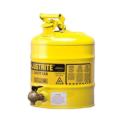 Justrite Sicherheitsstahlspender Typ I mit Bodenventil Nr. 08540, 19 L, Gelb