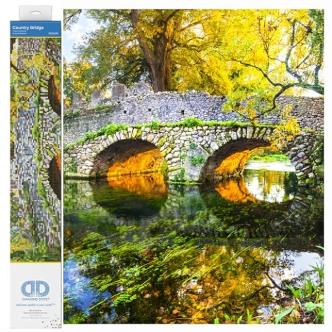 DIAMOND DOTZ 2592171 Original 5D Diamond Painting Set, Brücke, DIY Diamant-Malerei-Kit mit runden Glitzersteinen für Erwachsene und Kinder ab 12 Jahren, advanced