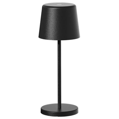 Mini-Tischleuchte, kabellos, Aluminium, Schwarz, LED, Mini, Schwarz, Weiß, dimmbar, Höhe 22 cm