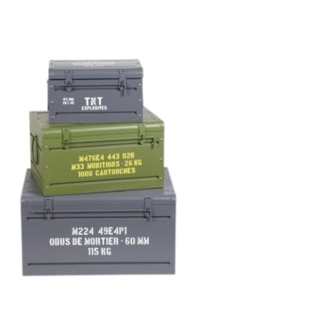 Urban living LOFT & METAL CAISSES METAL NOIR DECORE X3 PM:28XH16CM MM:34XH18CM GM:40XH20CM
