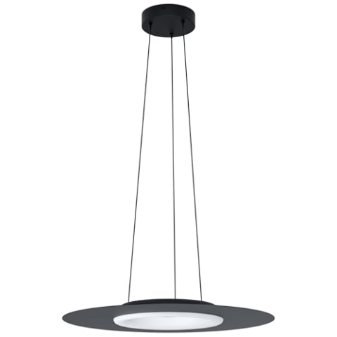 EGLO connect LED Pendelleuchte Compo Rosso-C, 1 flammige Hängelampe, Hängeleuchte aus Stahl und Kunststoff in Schwarz, Weiß, Farbtemperaturwechsel (warm, neutral, kalt), RGB, dimmbar, Ø 58 cm