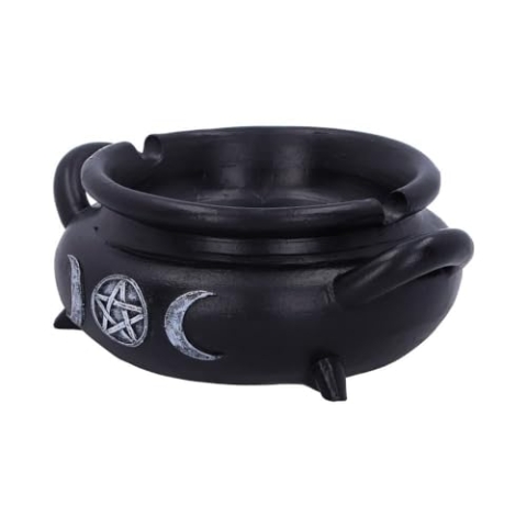 Nemesis Now Räucherstäbchenbrenner mit Kesselblase, Hexe, Wiccan, Schwarz, 13 cm