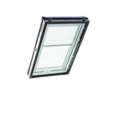 Original Roto Verdunkelungsrollo ZRV - Nahezu vollständige Verdunkelung - Führungsschiene Silber - Dachfenster Baureihe Designo R4/R7 und Classic 43/73 - Größe 114/118 | 11/11 - Stofffarbe Weiß