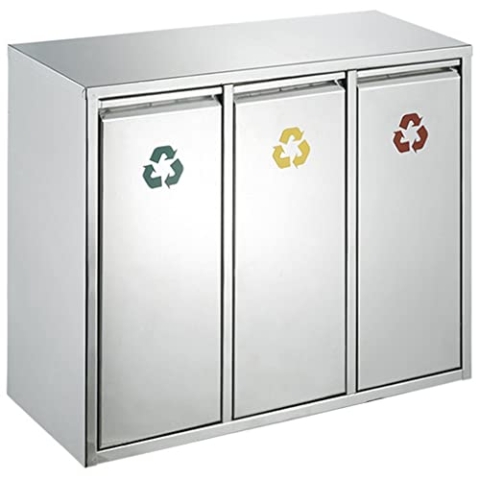 KITCHEN MOVE Move für die Mülltrennung 24L TRIO, Edelstahl., 58x24xH47cm