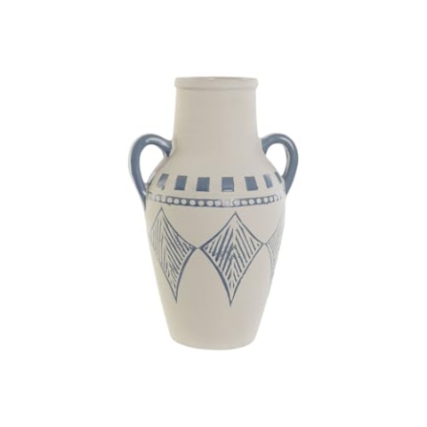 Home ESPRIT Vase, Blau, Braun, Keramik, Mediterran, 22 x 18 x 36,5 cm, 22 x 18 x 35 cm