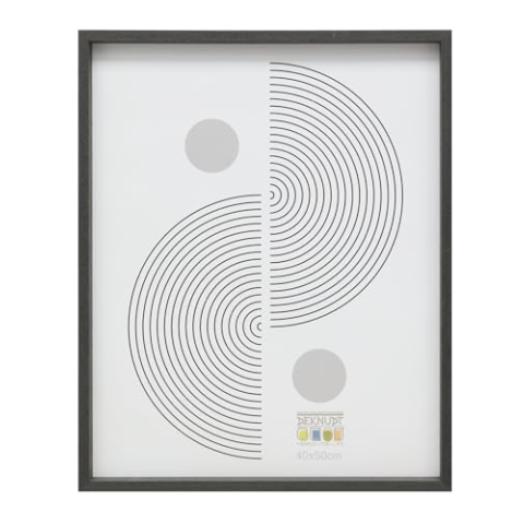 Deknudt Frames Bilderrahmen – Holz-Finish, Schwarz/Grau, sauber – FSC-Mix – für Format 40 x 50 cm – zum Aufhängen