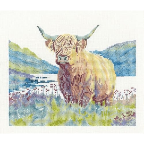 Heritage Crafts Kreuzstich Stickpackung Aida Highland Majestät (A), Zählmuster