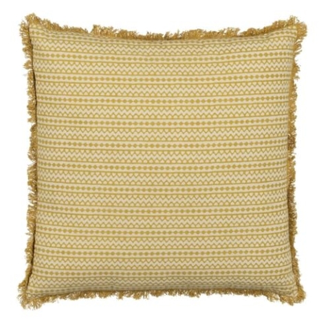 BigBuy Home Kissen Baumwolle Beige Senf 50 x 50 cm
