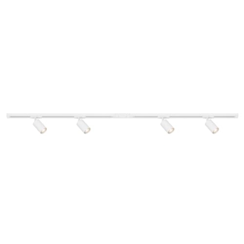 BRILONER - Schienensystem Rail Starterset, 4x GU10 Spots schwenkbar, erweiterbar, Lichtschienensystem Decke, Strahler Schiene, Deckenlampe, Deckenleuchte, Spotlight, 1,5 m, Weiß
