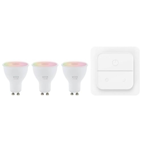 EGLO connect.z Smart-Home LED Leuchtmittel, Set aus 3 GU10 Glühbirnen mit Lichtschalter, ZigBee, App und Sprachsteuerung Alexa, dimmbar, warmweiß-kaltweiß, RGB, 345 Lumen, 4,9 Watt