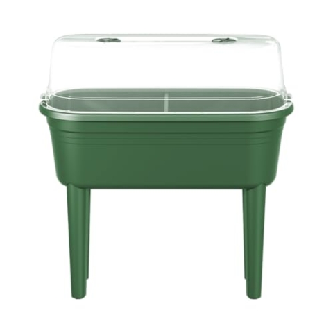 FLORUS Grow Table Set - Übertopf für Außen Züchten Und Ernten - Anzuchthaus inklusive - 26.4 x 37.0 x 78.0 - Grün/Grün