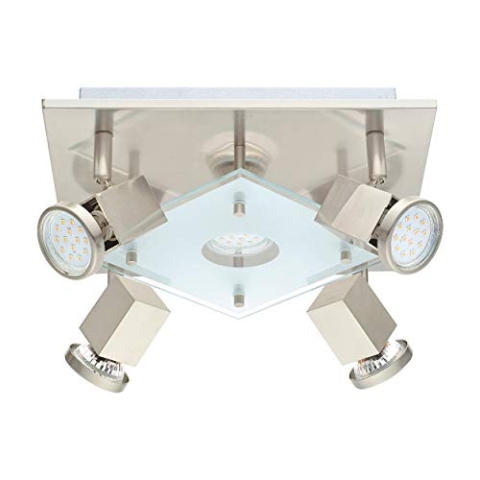 EGLO PAWEDO Deckenleuchte, Stahl, 15 W, nickel-matt