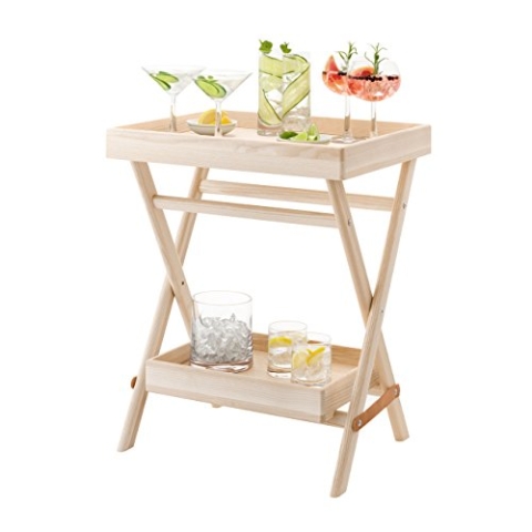 LSA Gin Grand Servierset Klar und Tablett aus Esche *