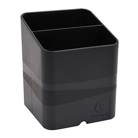 EXACOMPTA - PEN-CUBE 674014D - 5er Karton mit 5 Stifteköchern - 2 Fächer - Stifthalter - für Whiteboard, Kühlschrank - Ideal für Büro, Zuhause, Schule - Farbe schwarz