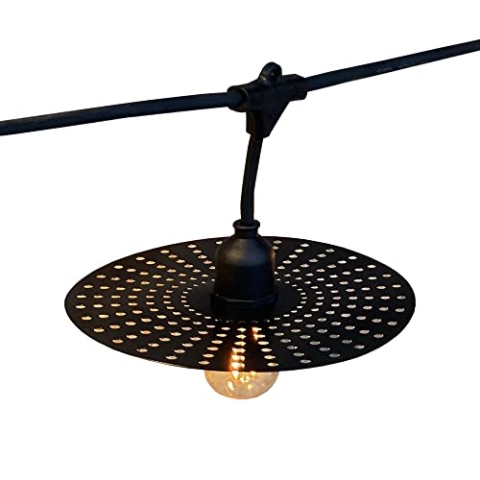 Lumisky Lichterkette Außen mit Metall-Lochschirm 10er Vintage Filament E27 Fassung LED warmweiß PLANET LIGHT 6m