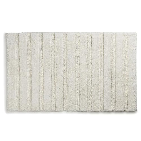 kela Badematte Megan, 100 cm x 60 cm, 100% Baumwolle, Offwhite, rutschhemmend, waschbar bis 30° C, geeignet für Fußbodenheizung, 23582
