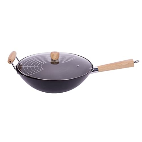 Smile 1308110 Wok, Legierter Stahl, Schwarz