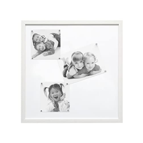 Deknudt Frames S41VF1-M-50.0X50.0 Magnettafel, Kunstharz, mit 10 Magneten, 54,6 x 54,6 x 1,6 cm, Weiß