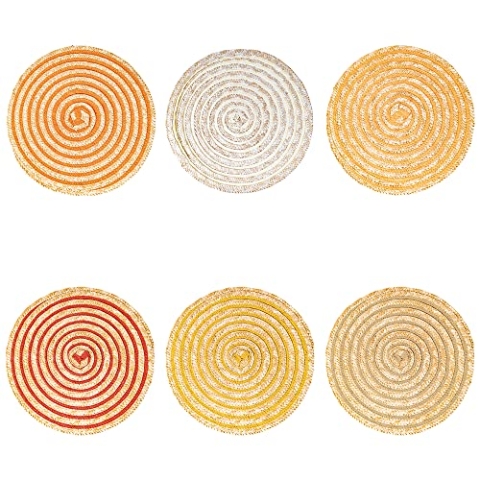 Spiral Sunset Platzsets, rund, 38 cm, Bast, spiralförmig, 6 Stück