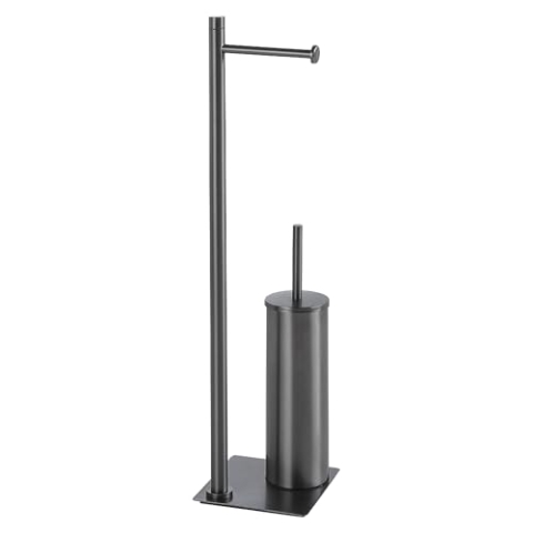 Gedy Trilly Columna Toilettenpapierhalter und Toilettenbürstenhalter Gun Metall