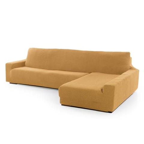 SOFASKINS® super elastischer Chaise Longue überzug, Sofabezug rechte Lange Armlehne, Sofa überzug atmungsaktiv, bequem und langlebig, Kompatible Abmessungen des Sofas (210-340 cm), Farbe gelb