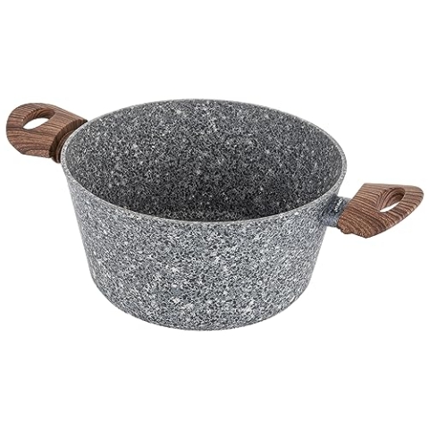 FLORINA Topf aus Aluminium (4,1 l) 24 cm I Kochtopf mit Glasdeckel I Soft-Touch Griff und 3-lagige Beschichtung I Antihaftbeschichtet I Ideal für Induktionsherd, Gasherd und Elektroherd