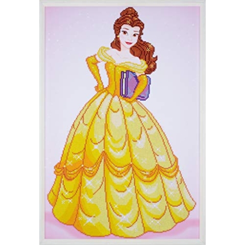 Vervaco PN-0173559 Disney Belle Diamanten Malerei, Acrylic, mehrfarbig, ca. 47 x 72 cm
