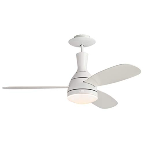 72598 Cumulus Deckenventilator für den Innengebrauch, Weiß, 122 cm, Leuchtenset mit Opalmilchglas
