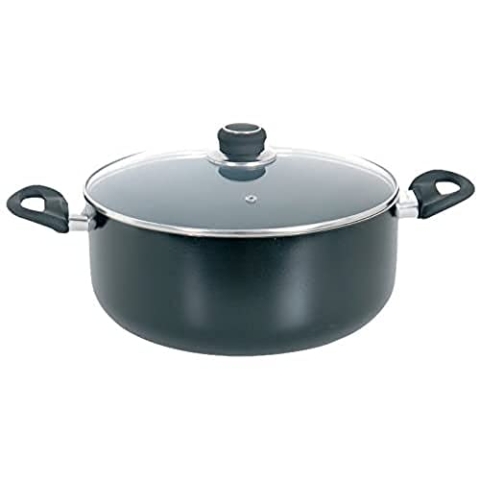 MSV Schmortopf und Deckel mit Keramikbeschichtung Ø 20cm aus Aluminium in schwarz, 20 cm