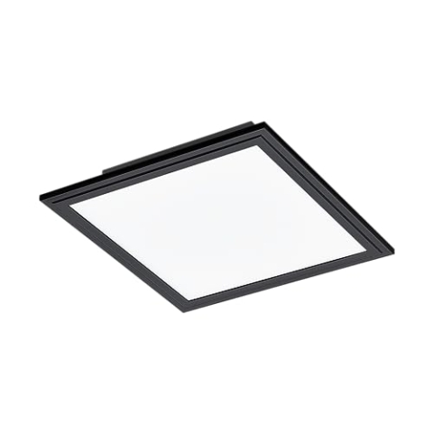 EGLO LED Panel Salobrena 1, quadratische Deckenlampe, Deckenleuchte aus Kunststoff in Weiß und Metall in Schwarz, Aufbauleuchte für Büro, Flur und Küche, neutralweiß, 30x30 cm