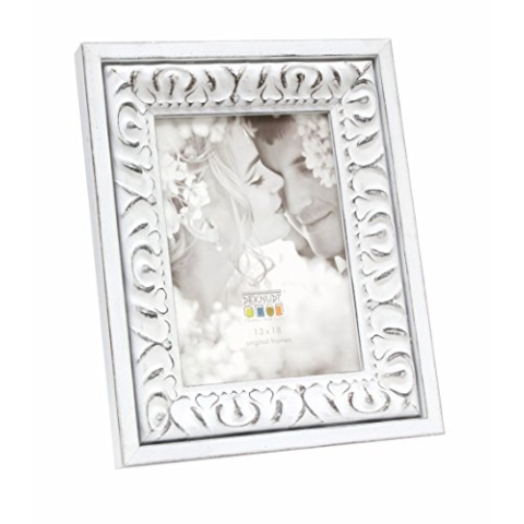 Deknudt Frames S67BA5 Bilderrahmen, Barockstil, Holz, 40 x 50 cm, Weiß