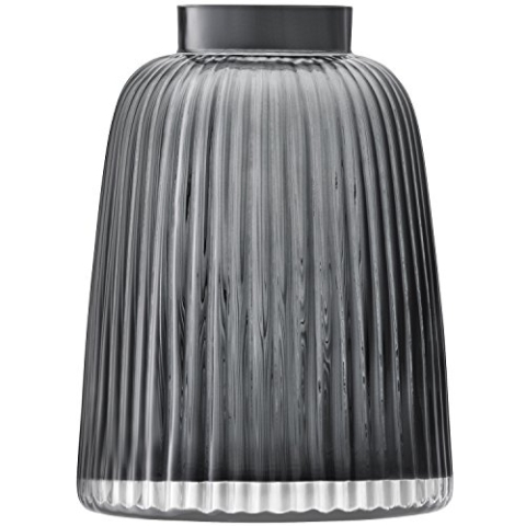LSA Pleat Vase, Glass, Grey, Höhe 26 cm