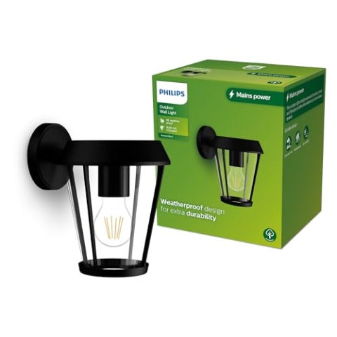 Philips Sunera Wandleuchte für den Außenbereich, max. 25 W, E27-Fassung, Schwarz