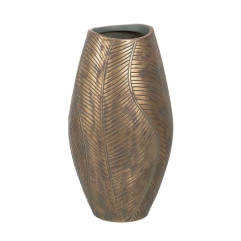 BigBuy Home Vase Grün Gold Polyresin 22 x 22 x 40 cm