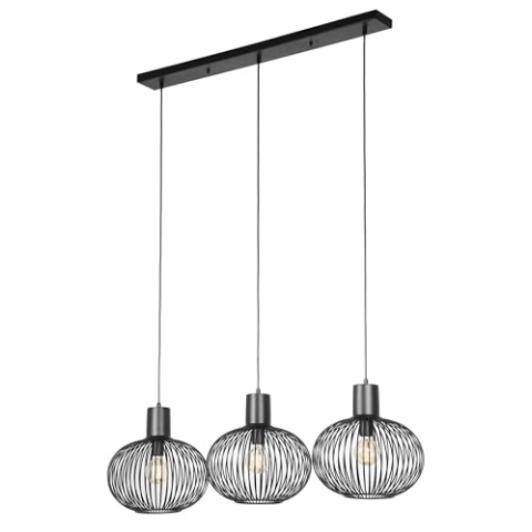Trio Leuchten Pendelleuchte Gila 365700332, Metall Schwarz matt, exkl. 3x E27